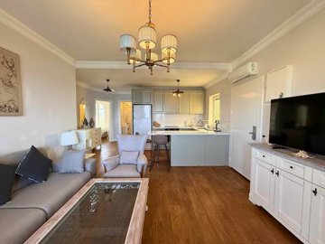 Bodrum Seafront Property For Sale In Kadikalesi - Lounge through to the kitchen