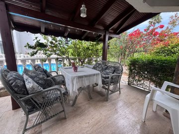 Charming Triplex  Villa For Sale In Dalyan - Covered terrace dining area