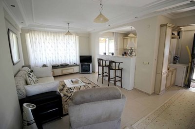Semi-Detached Triplex Villa For Sale In Fevzipasa, Didim Near Akbuk – Open-plan living space