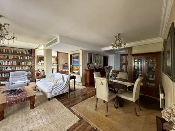Grand Sea-View Yalikavak Villa For Sale – Vast living room with a fireplace