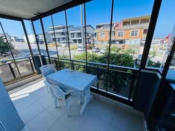 Sea View Apartment For Sale In Hisar, Didim - Balcony with bi-folding windows