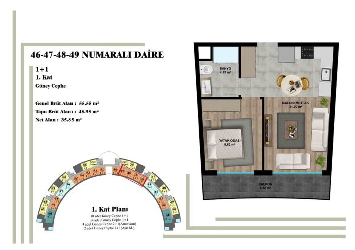 Image No.14-1 Bed Apartment for sale