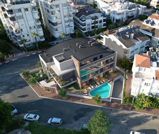Smart Home Property Investments For Sale In Antalya - Arial view showing the pool and social areas