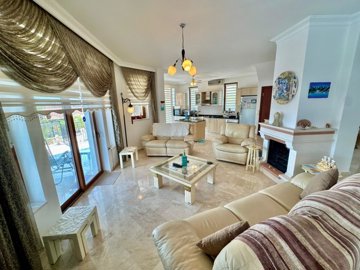 Ornate Detached Villa In Fethiye For Sale - Lounge through to the kitchen