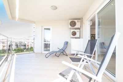 Impressive Sea View Apartment In Cikcilli, Alanya For Sale - Balcony from the living space and bedroom
