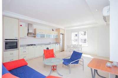 Impressive Sea View Apartment In Cikcilli, Alanya For Sale - Lounge to the kitchen