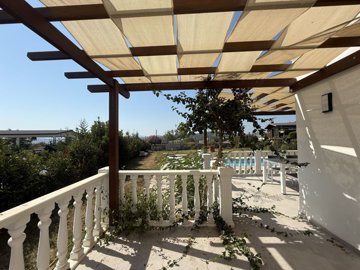 Luxurious Renovated Villa For Sale In Milas, Bogazici - Shady terrace