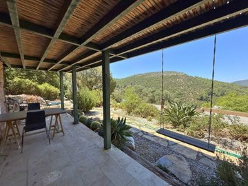 Rural Stone House & Bungalow In Bodrum For Sale - Balcony with total nature views