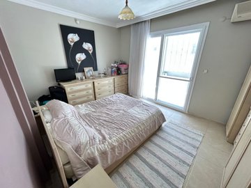 Fully Furnished Semi-Detached Villa For Sale In Didim – Spacious bedroom with balcony