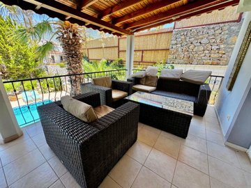 Dramatic Fethiye Villa For Sale In Ovacik With A Private Pool - Relaxing covered terrace