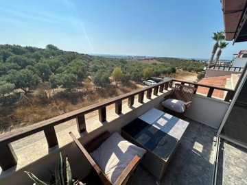Furnished Didim Apartment On A Complex For Sale In Hisar - Sea view balcony