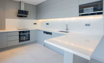 Ocean View Apartment For Sale In Alanya - Built-in modern kitchen