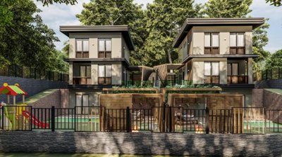 Stylish Detached Marmaris Villa For Sale – Front view of stunning villas