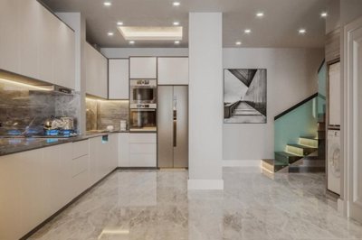 Stylish Detached Marmaris Villa For Sale – Stunning kitchen with modern cabinet units