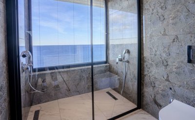 Sea View Apartment For Sale In Alanya - Bathroom with sea views
