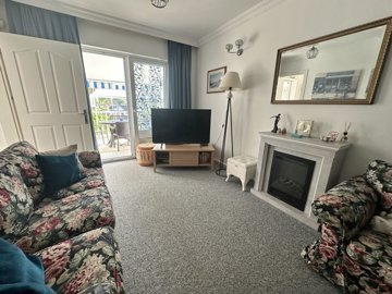 Pretty Villa For Sale In Central Maras, Dalyan - Lounge with electrical fireplace