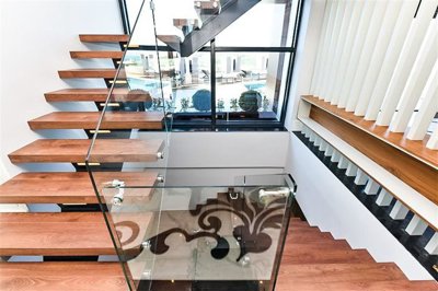 Ultra-Modern Smart Home Property For Sale In Alanya - Lokking down the elegant staircase