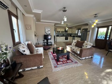 Superb Furnished Villa For Sale In Scenic Dalyan - Lounge through to the kitchen