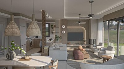 Ultra-Luxurious Fethiye Properties For Sale In Calis, Fethiye - Lounge to the kitchen