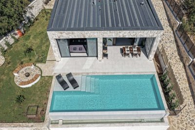 Prestigious Bungalow In Seydikemer, Fethiye For Sale - Arial view over the property