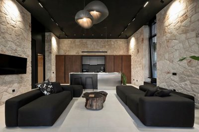 Prestigious Bungalow In Seydikemer, Fethiye For Sale - Lounge to the kitchen