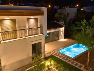 Newly Built Detached Villa For Sale In Bodrum - Villa at nighttime