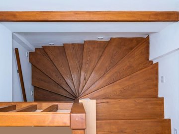 Newly Built Detached Villa For Sale In Bodrum - Curved solid wood staircase