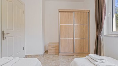 Stone Bungalow For Sale In Dalaman With A Private Pool & Garden - Furnished twin bedroom