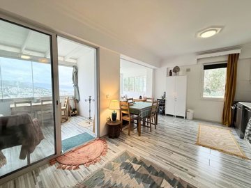 Sea & City View Property For Sale In Bodrum - Open-plan living area