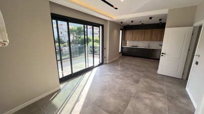 Impressive Marmaris Smart Home Property For Sale - Open-plan lounge and kitchen