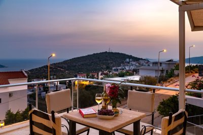Stone Built Kalkan Villa For Sale – Sea and nature view balcony
