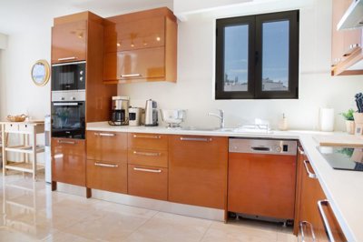 Sea View Bodrum Property For Sale - Modern kitchen next to the dining area