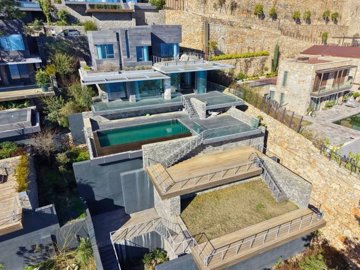 Sensational Seafront Villa In Bodrum For Sale - Arial view over the property