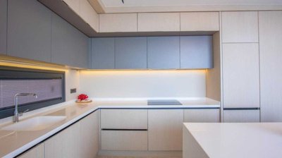 Panoramic Sea View Bodrum Property For Sale - Kitchen with island