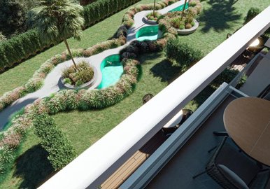 Desirable Kalkan Apartment For Sale - Balcony with landscaped garden views