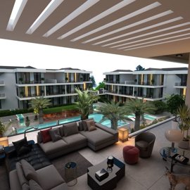 Newly Built Apartments For Sale In Kadriye, Belek - Views over the social exterior