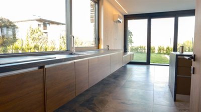 Desirable Villa For Sale In Belek, Antalya With Private Facilities - Kitchen with access to the pool and terraces