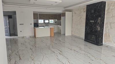 Modern Riverside Villa For Sale In Belek With A Private Pool - Lounge to the kitchen