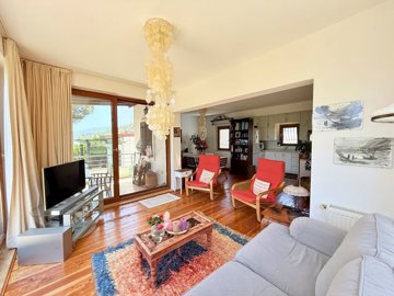 Detached Sea View Villa For Sale In Bodrum - Lounge with balcony access