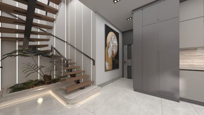 Riverside Apartments For Sale In Belek - Kitchen and staircase in larger options