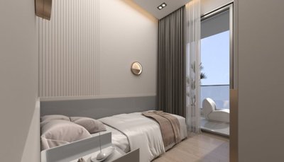Riverside Apartments For Sale In Belek - Bedroom with balcony