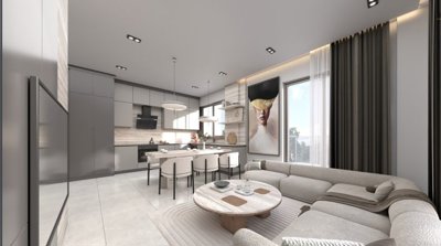 Riverside Apartments For Sale In Belek - Stylish open-plan living space