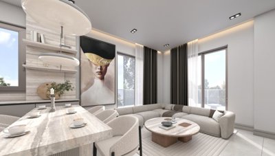 Riverside Apartments For Sale In Belek - Lounge with lots of natural light