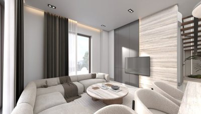 Riverside Apartments For Sale In Belek - Spacious living room