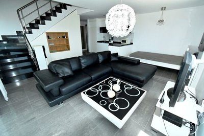 Sea View Antalya Property For Sale In Side - Stylish open-plan living room