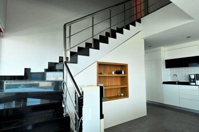 Sea View Antalya Property For Sale In Side - Stylish staircase and kitchen