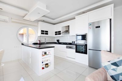 Sea & Castle View Alanya Penthouse For Sale - Fully fitted kitchen with white goods