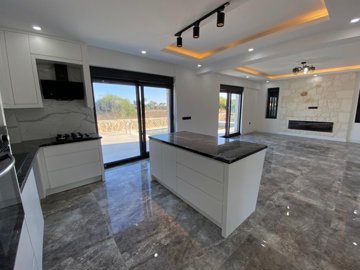 Modern Stone Villa For Sale In Belek, Antalya - Spacious open-plan living area