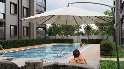 Apartments On The Riverside For Sale In Belek - A communal pool and sun terraces