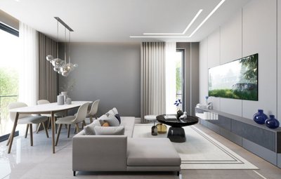 Brand New Belek Apartment In Antalya For Sale - Open-plan living room
